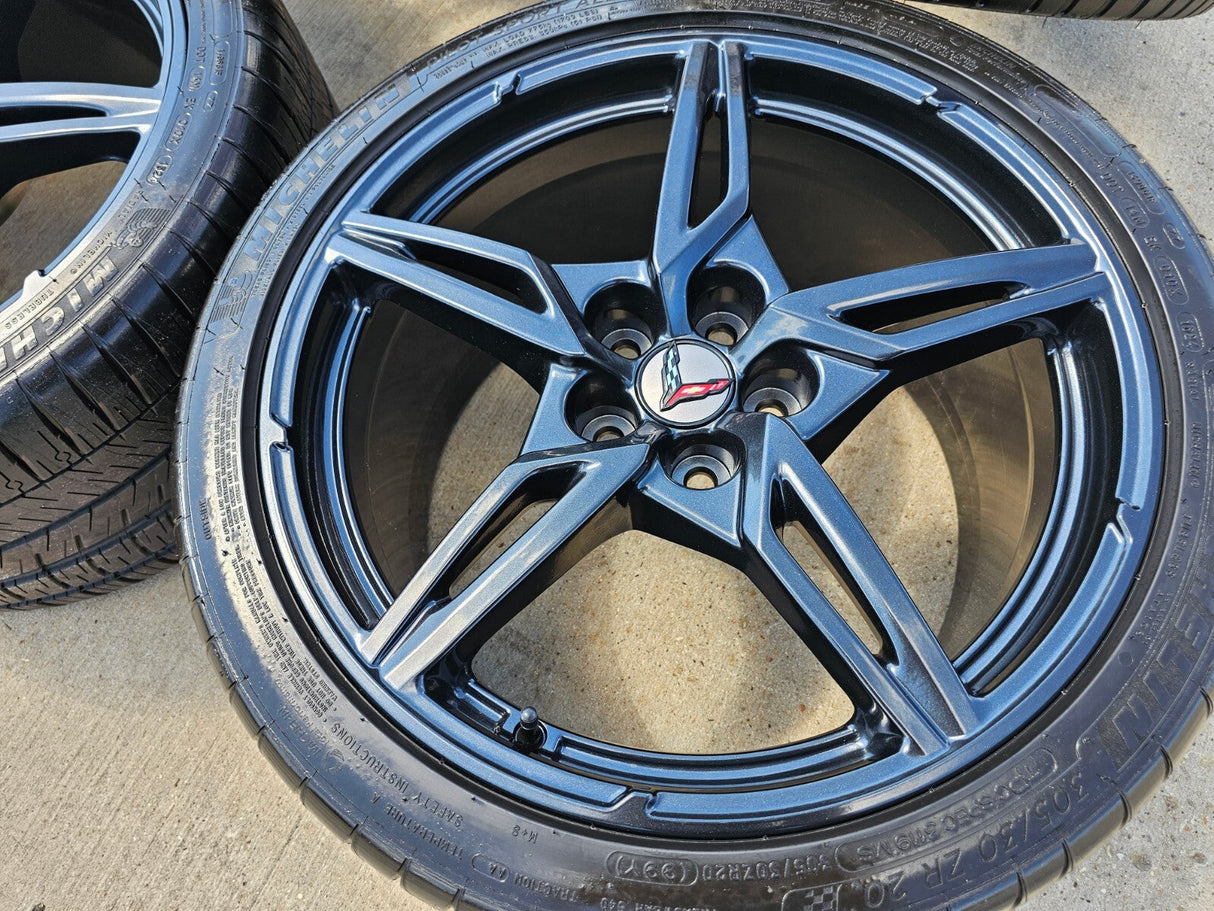 19" + 20" Chevy Corvette C8 OEM 14007 14008 wheels rims 2023 2024 2025 2026 NEW Texas Truck Tire