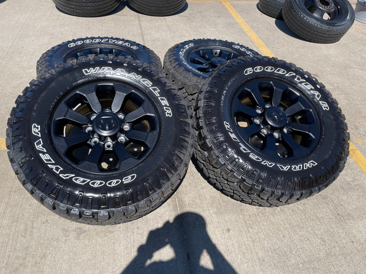 17" Ram 2500 3500 Laramie Power Wagon OEM wheels rims 2599 tires 2024 2025 NEW Texas Truck Tire