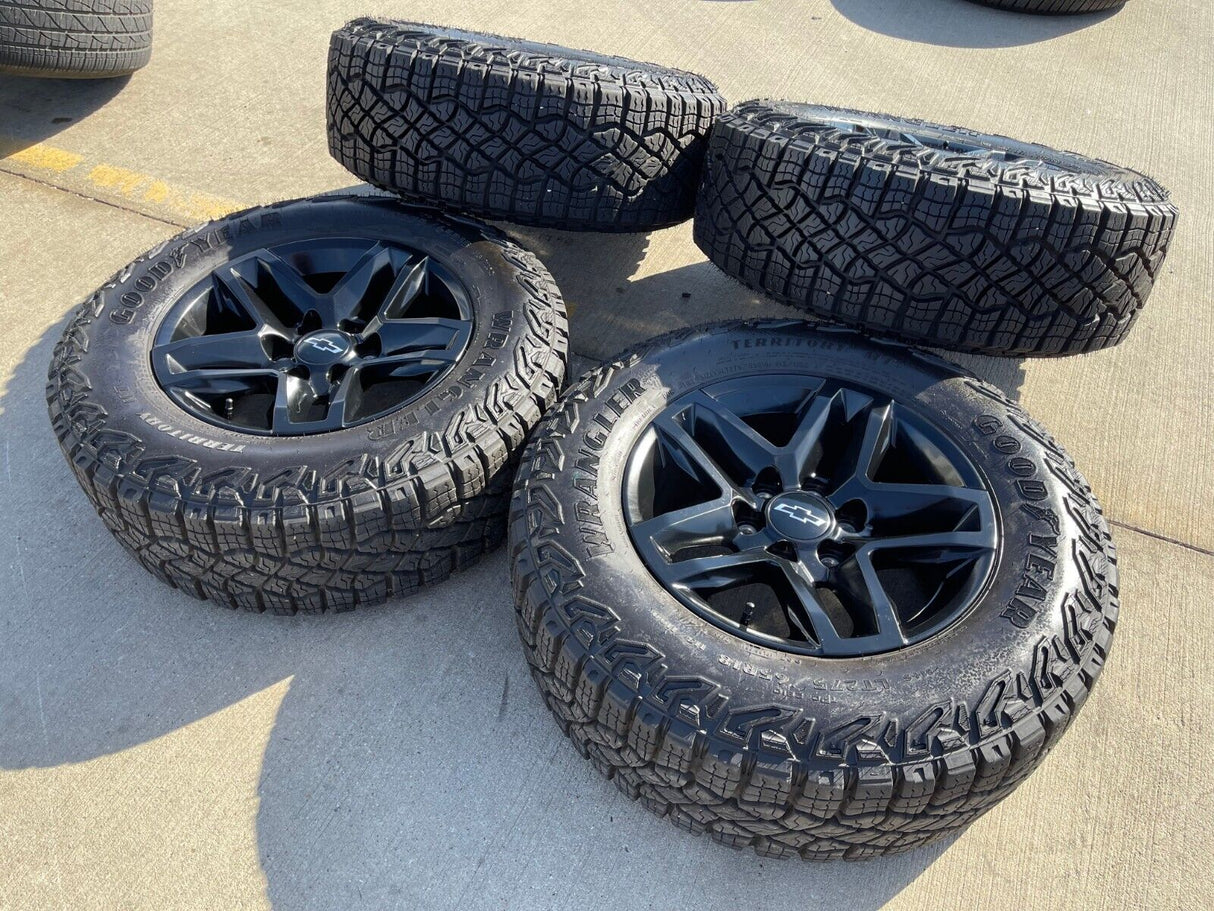 18" Chevy Silverado Tahoe ZR2 black OEM 5911 wheels rims 2024 2025 2026 NEW Texas Truck Tire