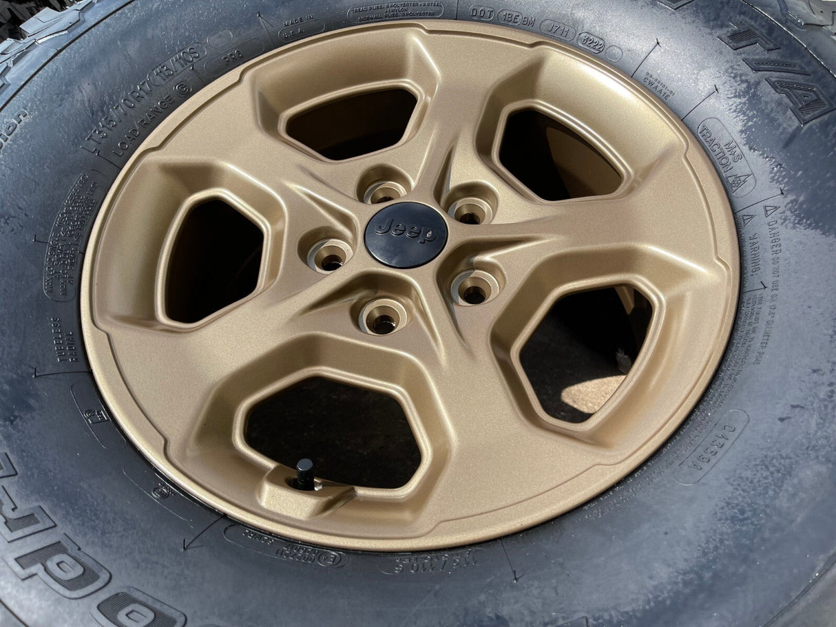 17" Jeep Gladiator RUBICON OEM wheels rims BRONZE Wrangler 9236 NEW 35" BFG Texas Truck Tire