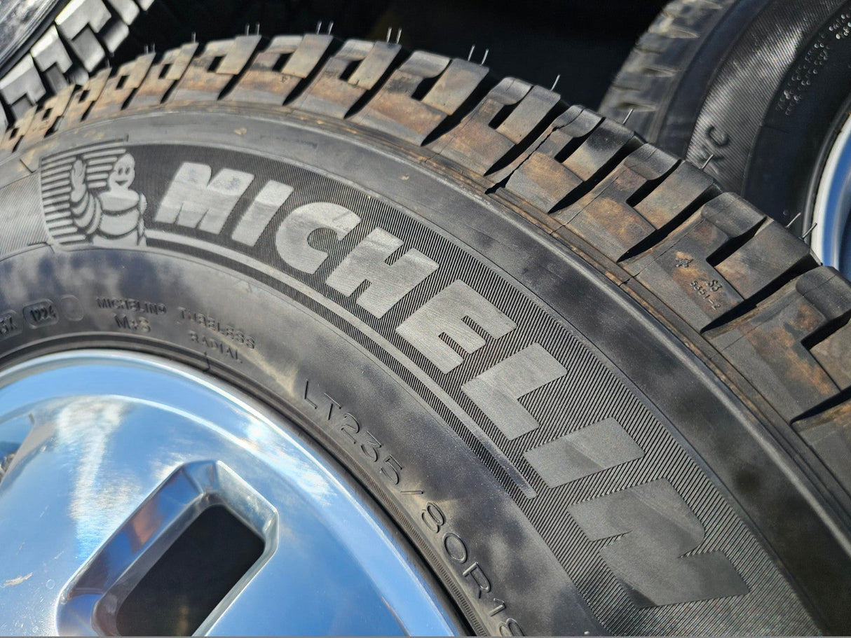 18" GMC Sierra 3500 DENALI Dually rims wheels OEM 14127 14129 8x210 MICHELIN NEW Texas Truck Tire