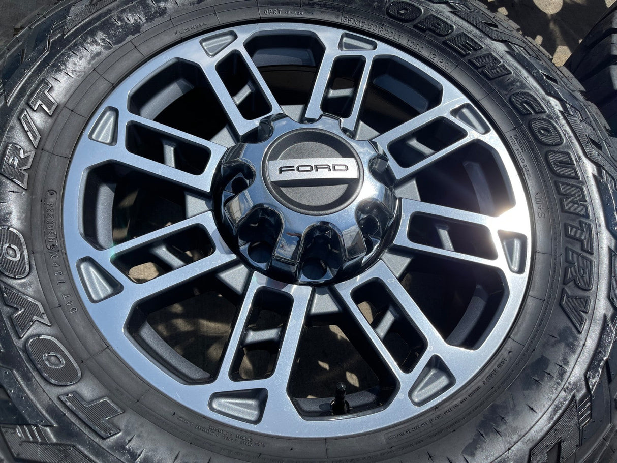 20" Ford F-250 F-350 OEM 10302 10483 LIMITED wheels rims 2024 2025 2026 TOYO 35" Texas Truck Tire
