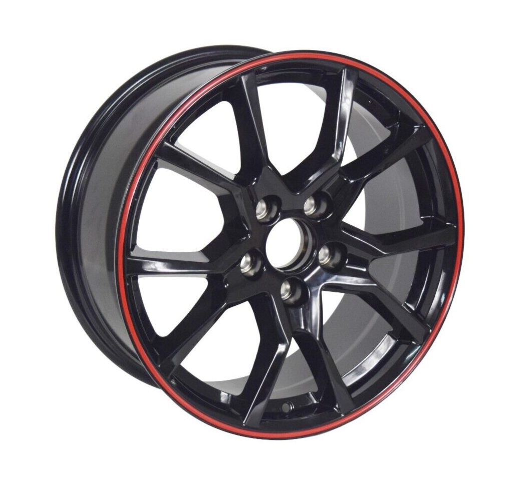 Honda Civic Wheel Rims 17x7.5 5x114.3 Type R Style Red Lip Set of 4