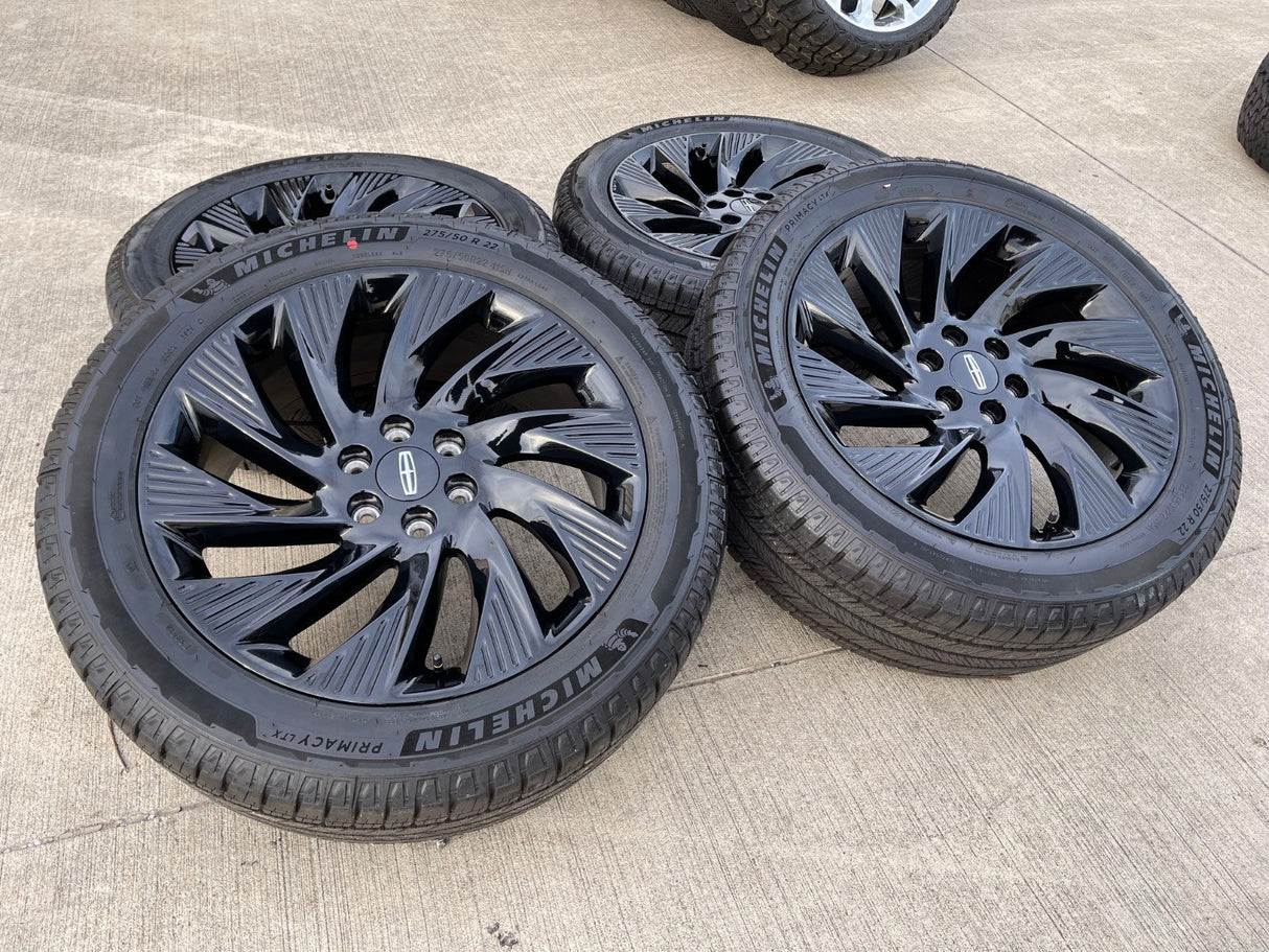 22" Lincoln Navigator OEM 10665 rims wheels BLACK LABEL 2025 2026 MICHELIN NEW Texas Truck Tire