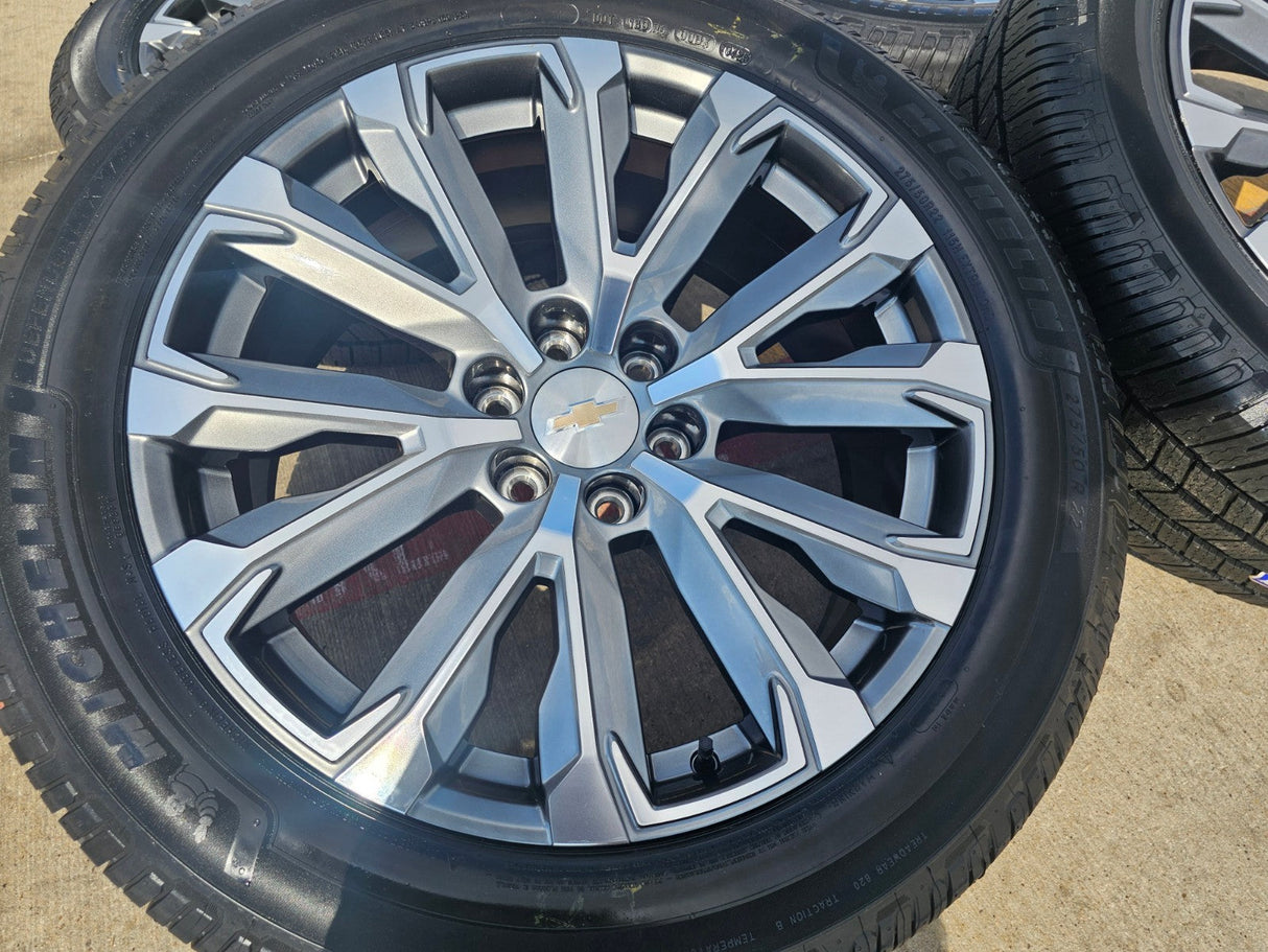 22" Chevy Tahoe Silverado Suburban OEM wheels rims 2025 2026 NEW MICHELIN Texas Truck Tire