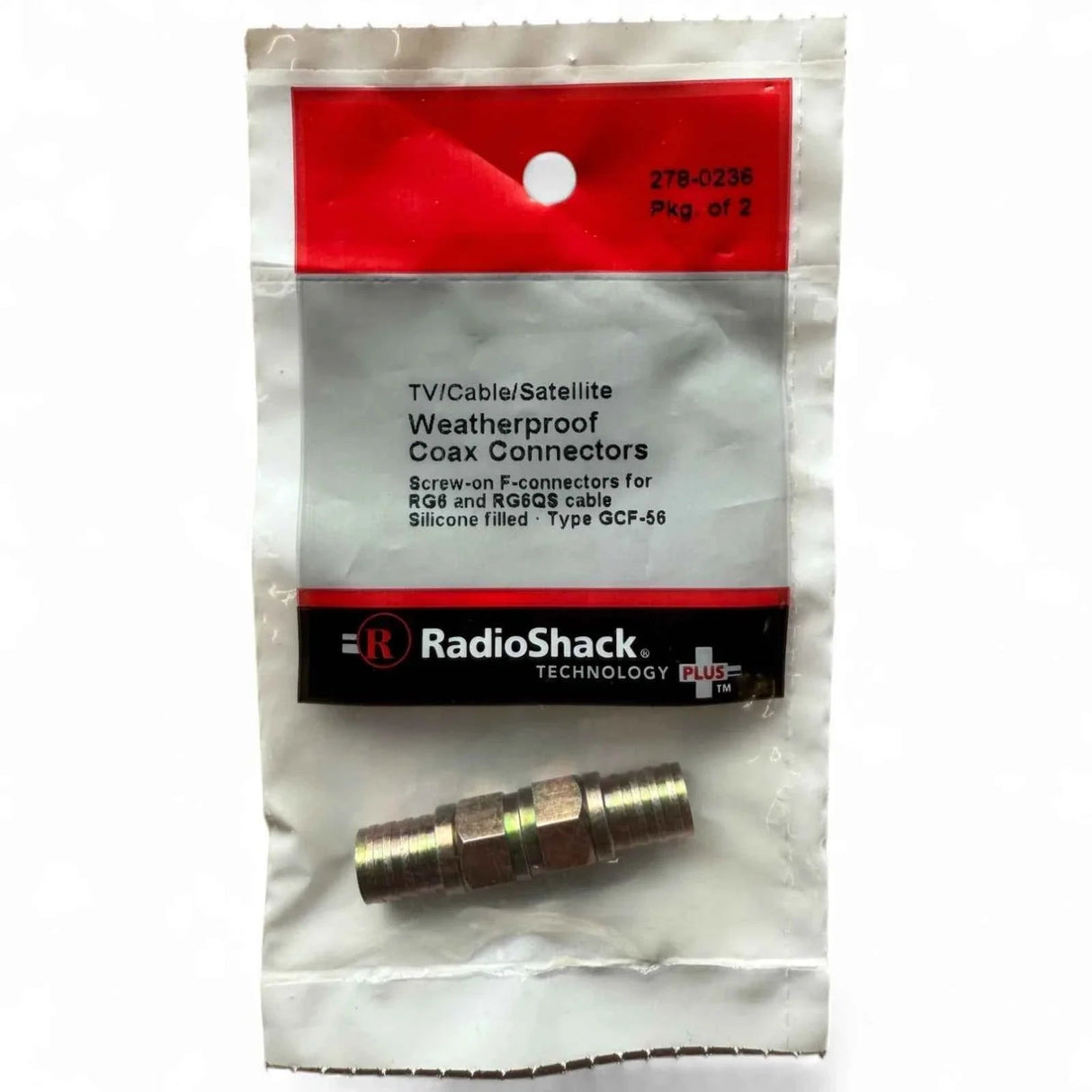 RadioShack 278-0236 Weatherproof TV/Cable/Satellite Coax Connectors F-Type RG6 TekShack