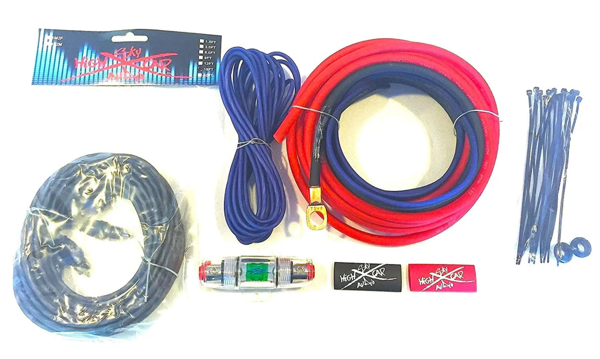 Sky High Car Audio 100% Copper OFC 8GA Amplifier Installation Kit Sky High Car Audio