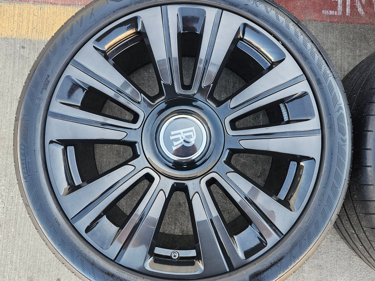 21" Rolls Royce Wraith Ghost Dawn OEM black wheels rims 5x120 tires Texas Truck Tire