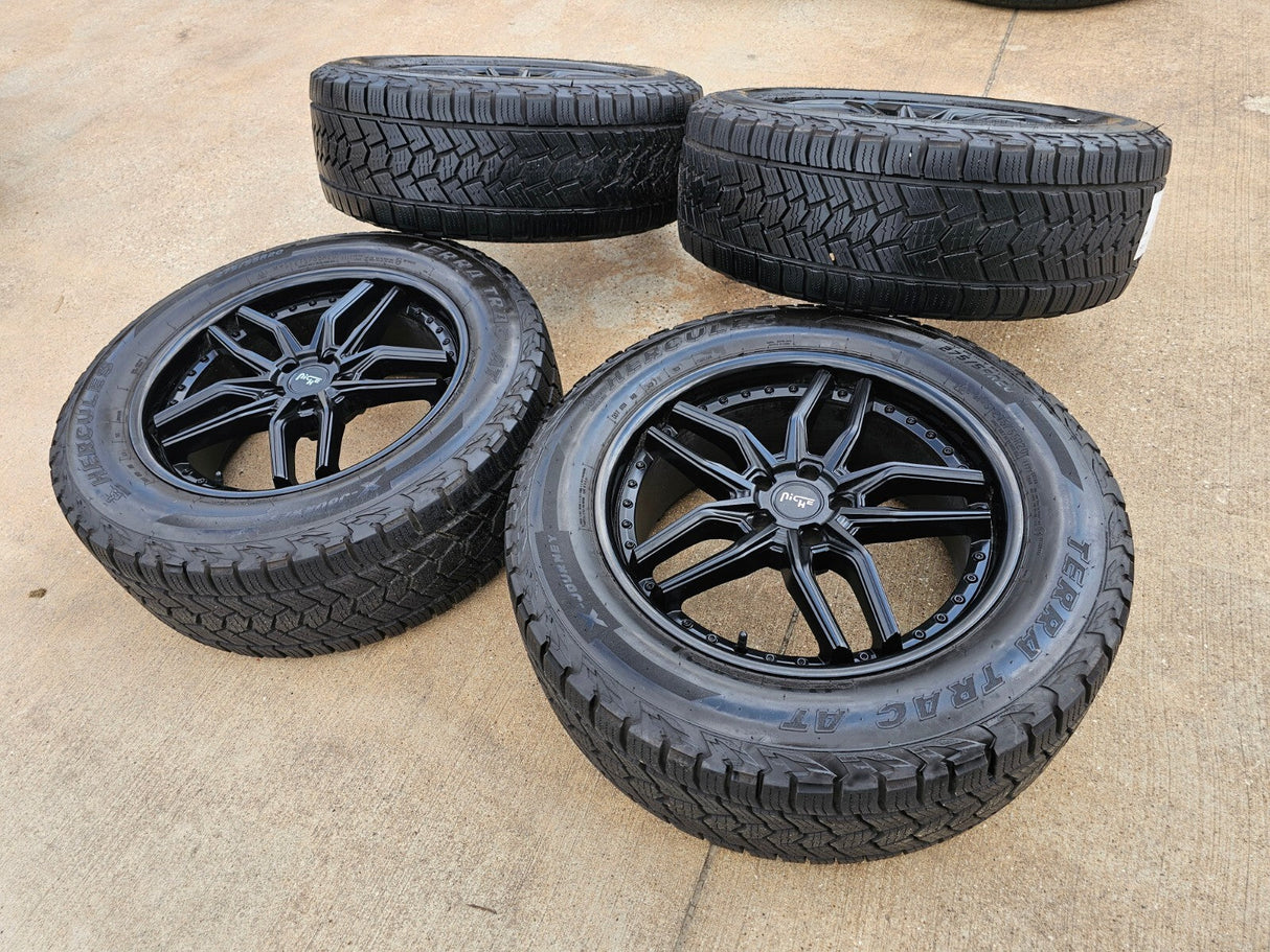 20" 20x9 NICHE Methos M194 Jeep Wrangler wheels rims 5x114.3 5x4.5 Texas Truck Tire