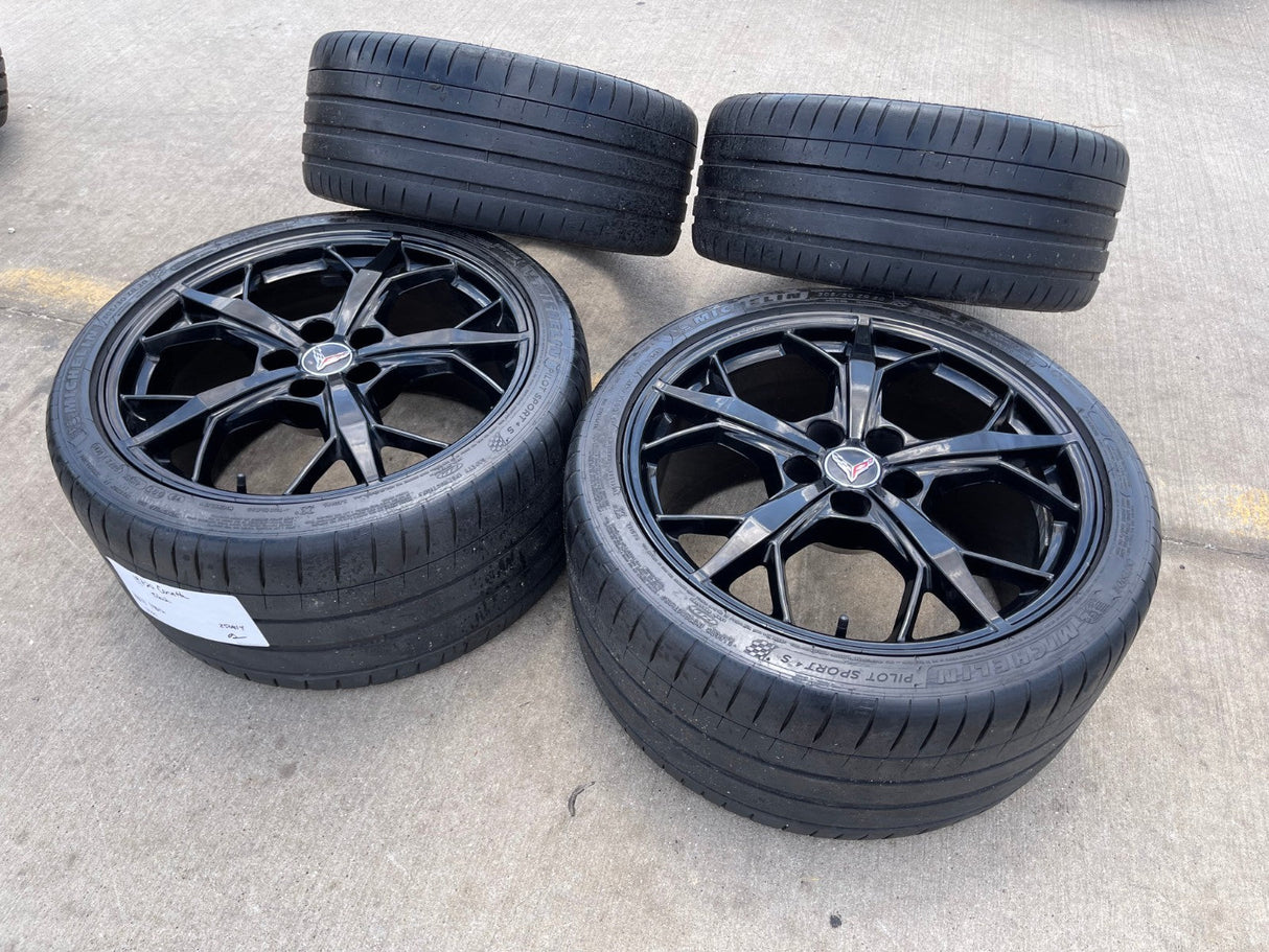19" + 20" Chevy Corvette Z06 C8 OEM 14011 14012 wheels rims 2021 2023 2024 2025 Texas Truck Tire
