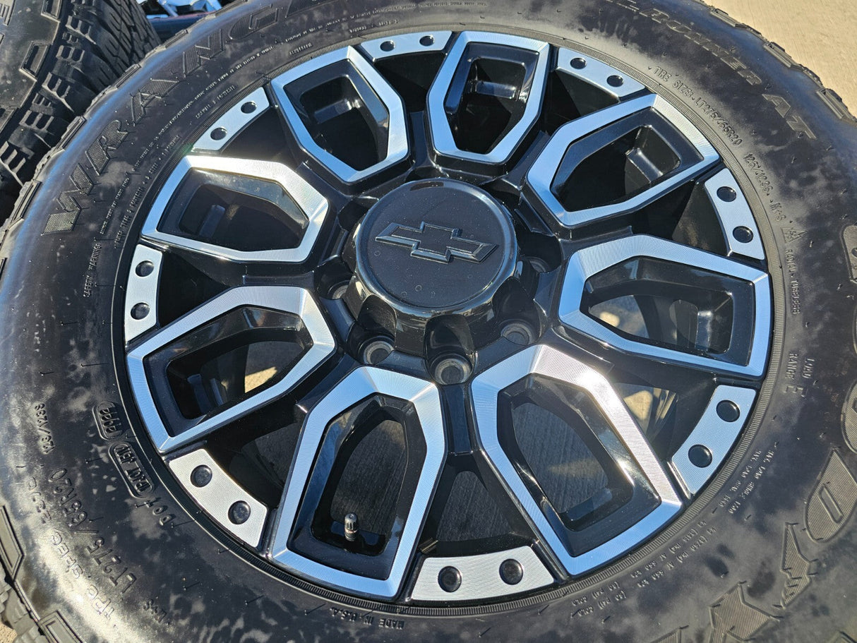 20" Chevy Silverado High Country 2500 3500 OEM Black wheels rims 2023 2024 2025 Texas Truck Tire
