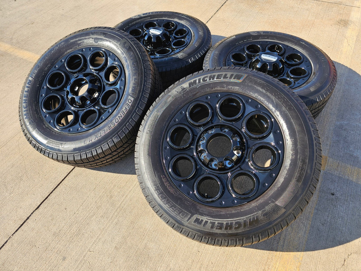20" Ford F-250 F-350 OEM black TREMOR 10299 10484 wheels rims MICHELIN DEFENDER Texas Truck Tire