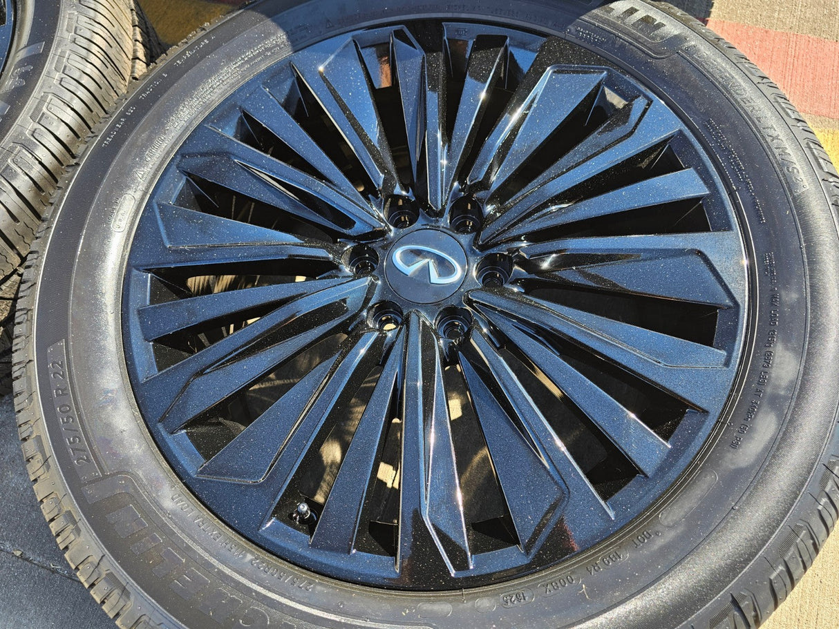 22" Infiniti QX80 QX56 Nissan Titan Armada OEM 94236 wheels rims MIHCELIN NEW Texas Truck Tire
