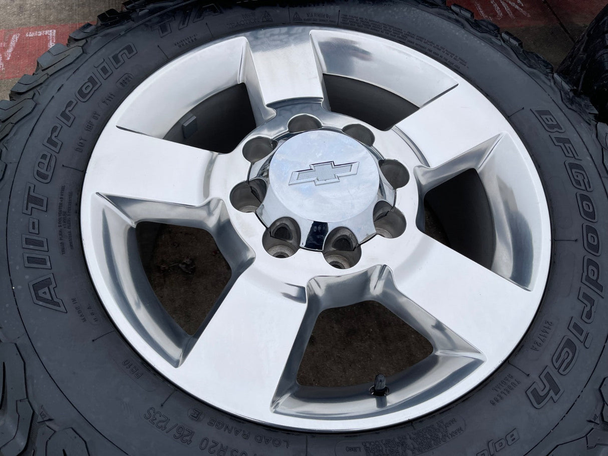 20" Chevy Silverado ZR2 GMC Sierra AT4X 2500 OEM 5771 5801 5826 wheels rims BFG Texas Truck Tire
