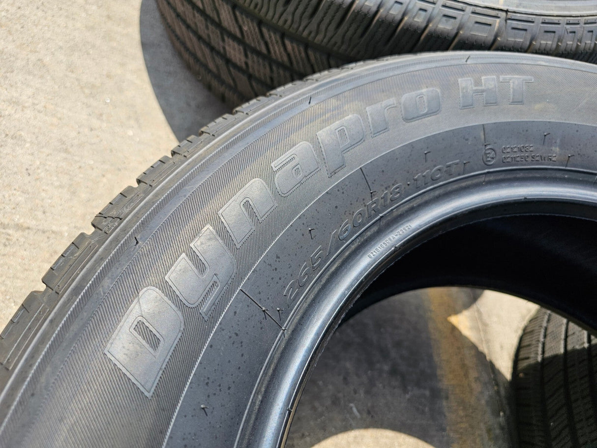 (4) 265/60/18 Hankook Dynapro H/T tires NEW TAKE OFFS! Texas Truck Tire