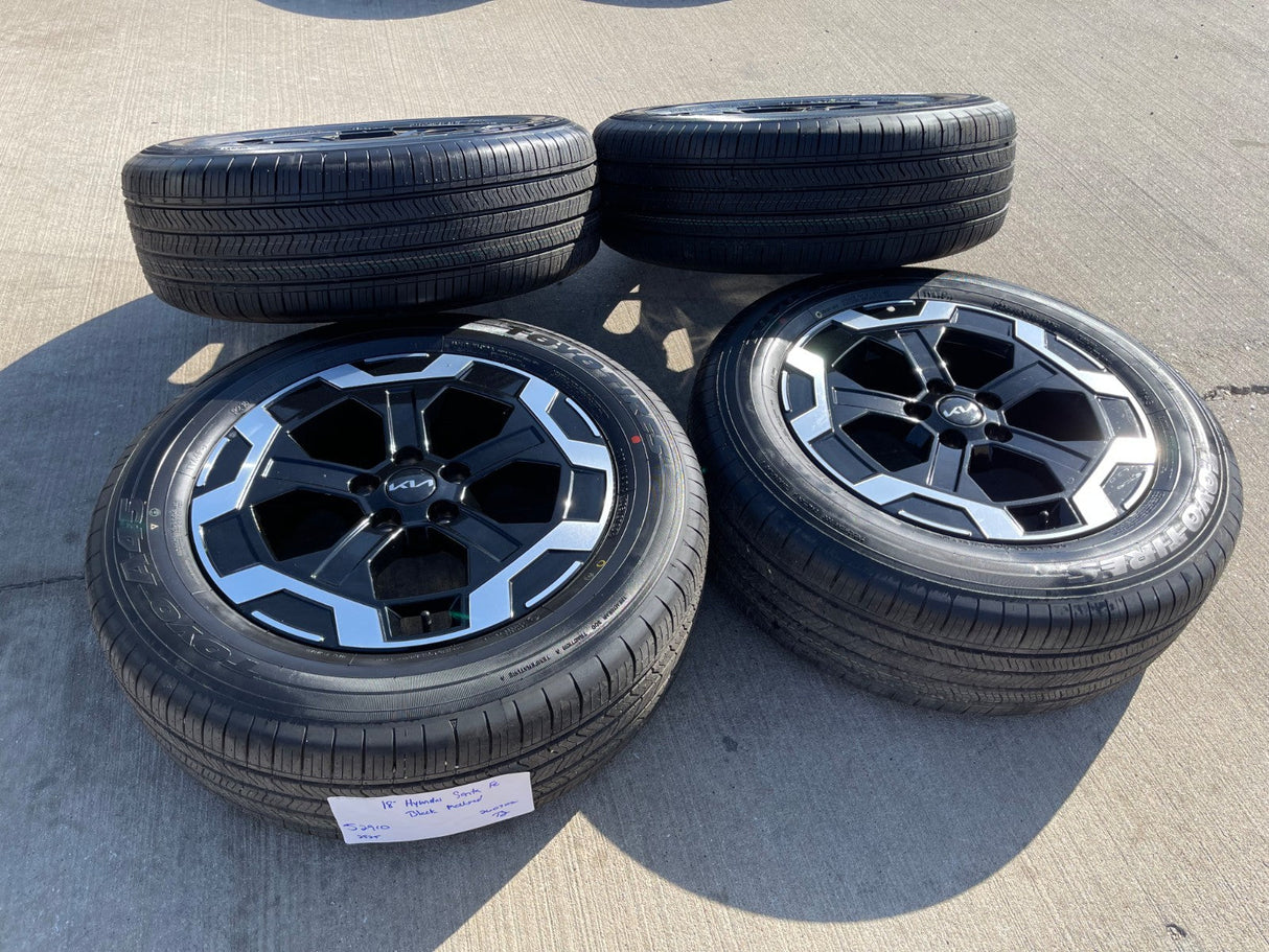 18" Hyundai Santa Fe Cruz OEM wheels rims 52910 Black 2024 2025 2026 TOYO NEW Texas Truck Tire