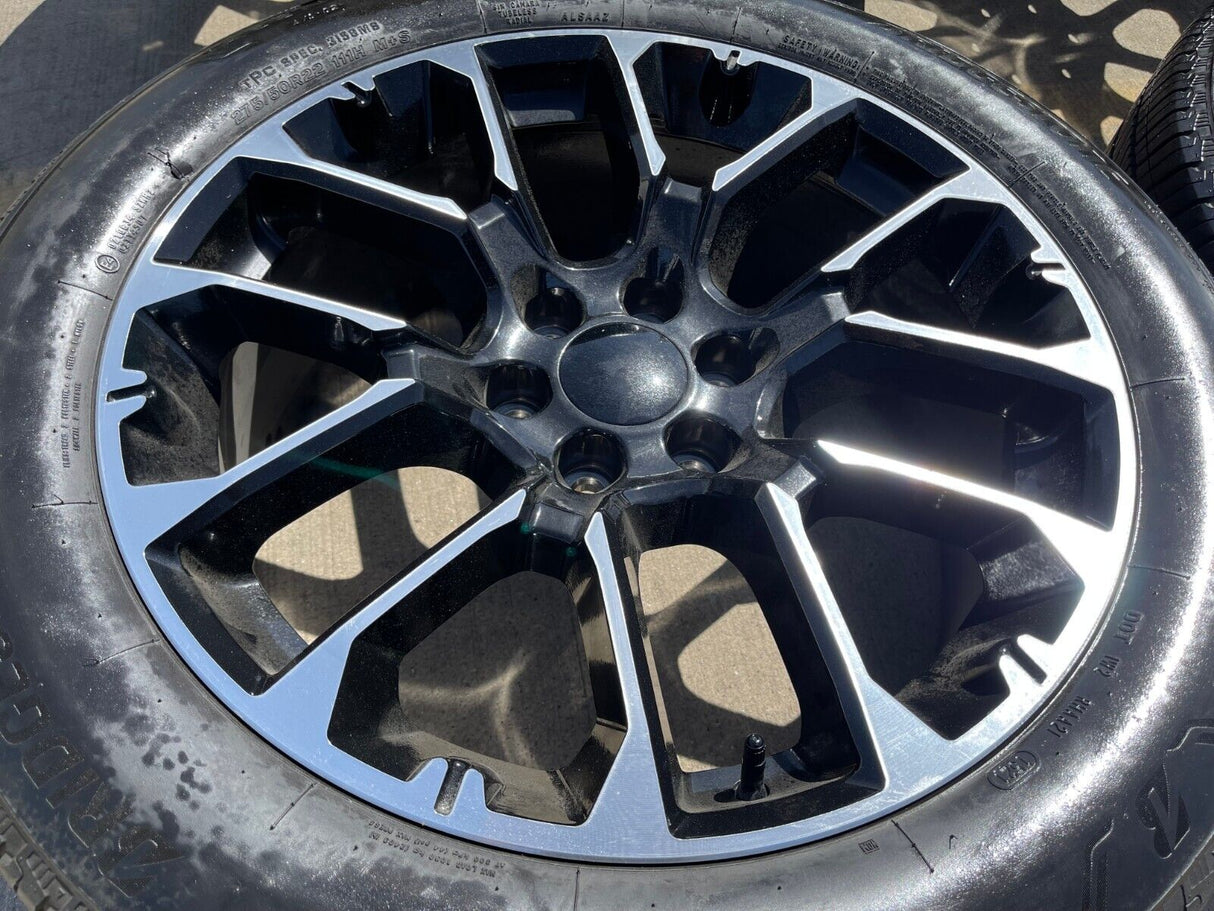22" Chevy Silverado GMC OEM Replica Yukon Tahoe 14079 wheels rims tires Texas Truck Tire