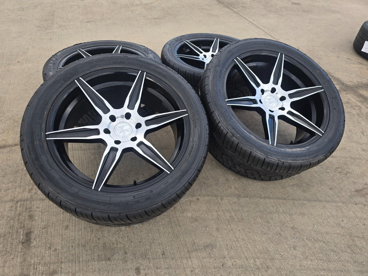 22x9.5 22" Ferrada FT2 Chevy Silverado RAM wheels rims 6x139 6x5.5 tires NITRO Texas Truck Tire