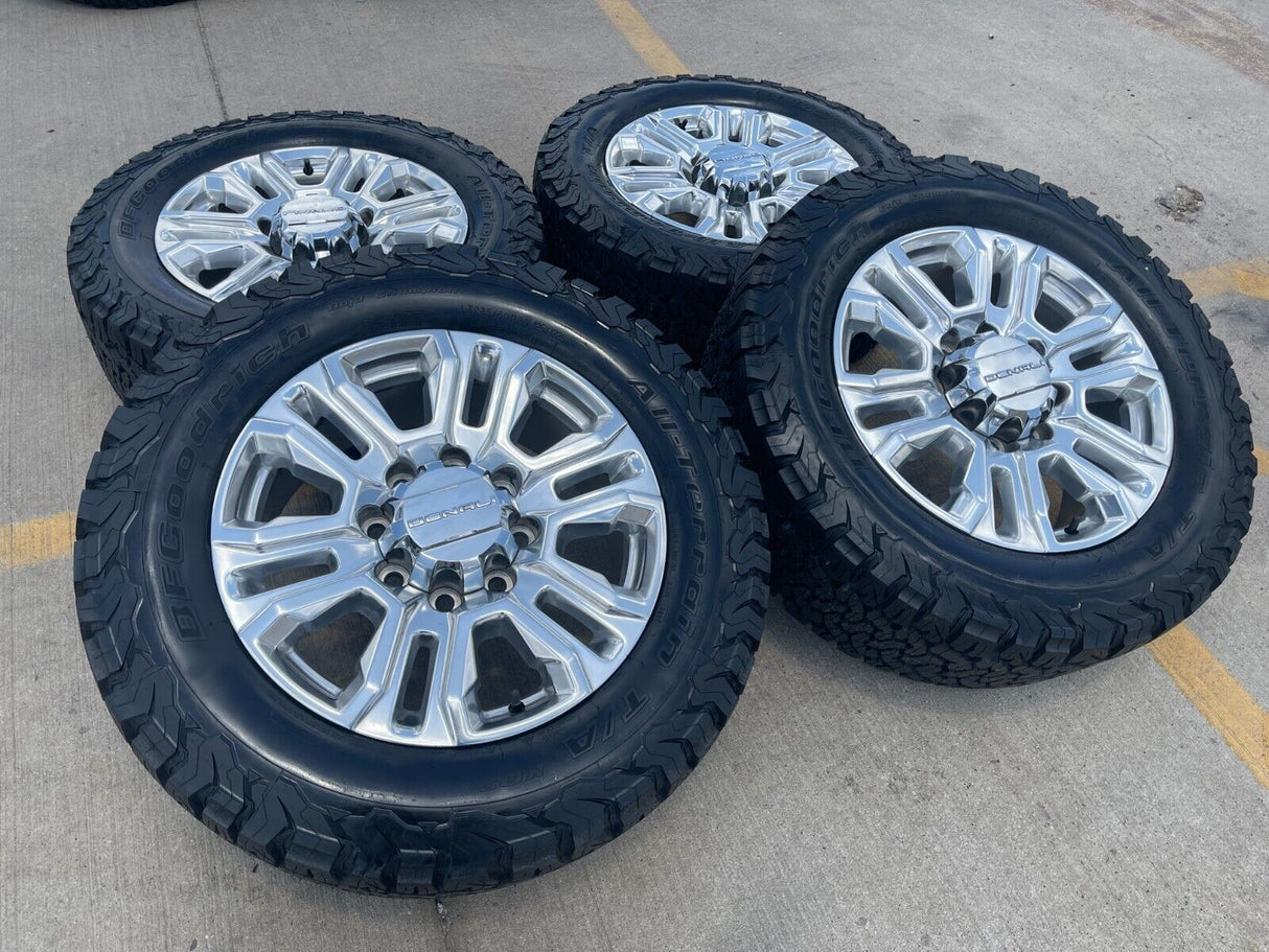 20" GMC Sierra Denali 2500 3500 OEM 5957 wheels rims 2024 2025 NEW BFG KO2 Texas Truck Tire