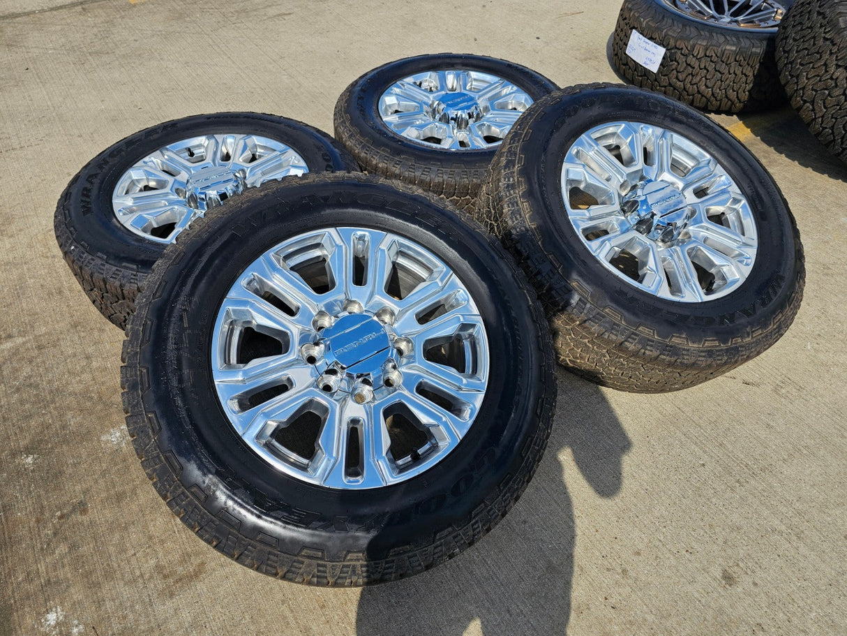 20" GMC Sierra Denali 2500 3500 OEM 5957 wheels rims tires 2024 2025 2026 NEW Texas Truck Tire