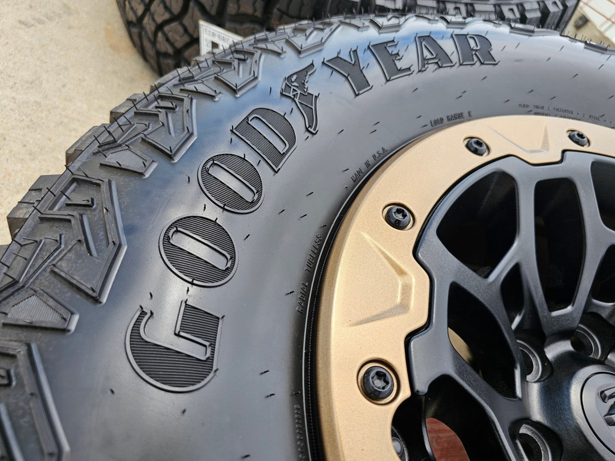 18" Dodge Ram 1500 TRX Beadlock OEM bronze RHO wheels rims 2735 tires 35" NEW Texas Truck Tire