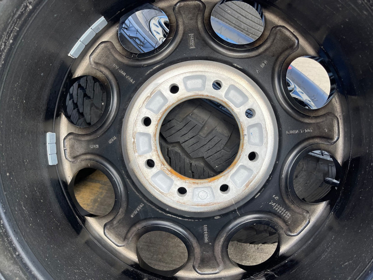 20" Ford F-250 F-350 OEM black Lariat wheels rims 10299 10484 tires NICE SET Texas Truck Tire