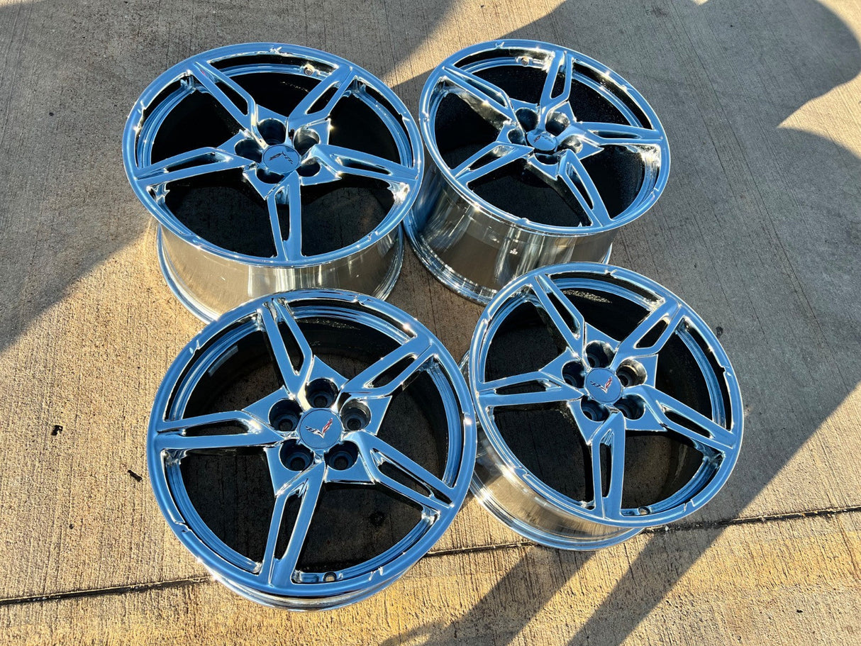 19" + 20" Chevy Corvette C8 OEM Replica rims 14007 14008 2023 2024 2025 USED Texas Truck Tire