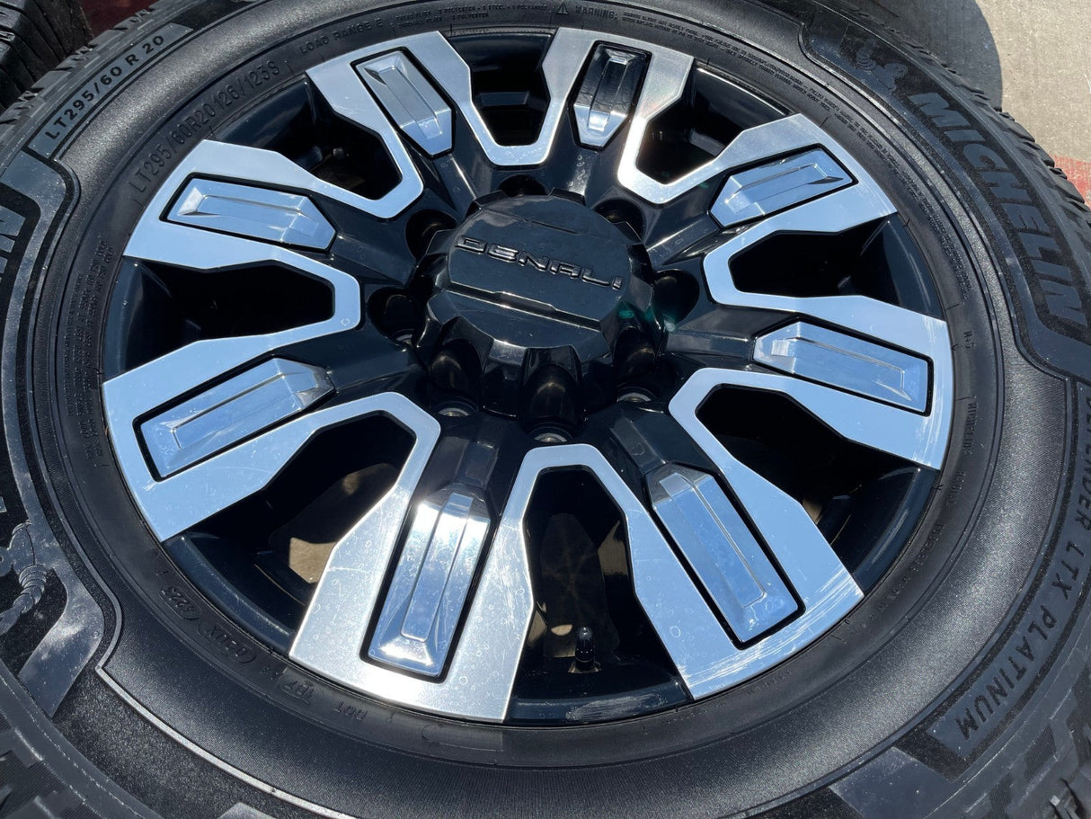 20" GMC Sierra 2500 3500 OEM wheels rims 5958 14138 tires MICHELIN DEFENDER Texas Truck Tire