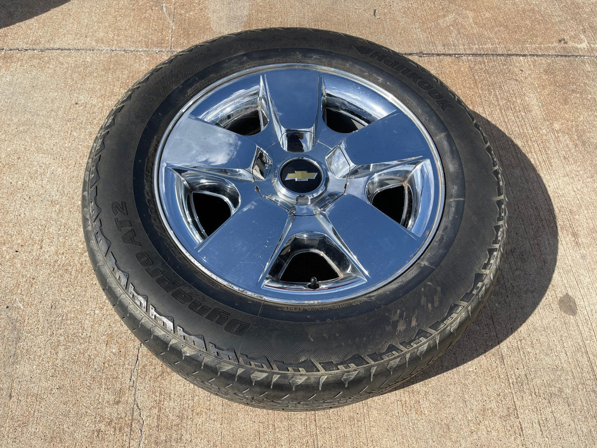 20" Chevy Silverado Tahoe Suburban chrome OEM 5417 wheel rim tire Texas Truck Tire