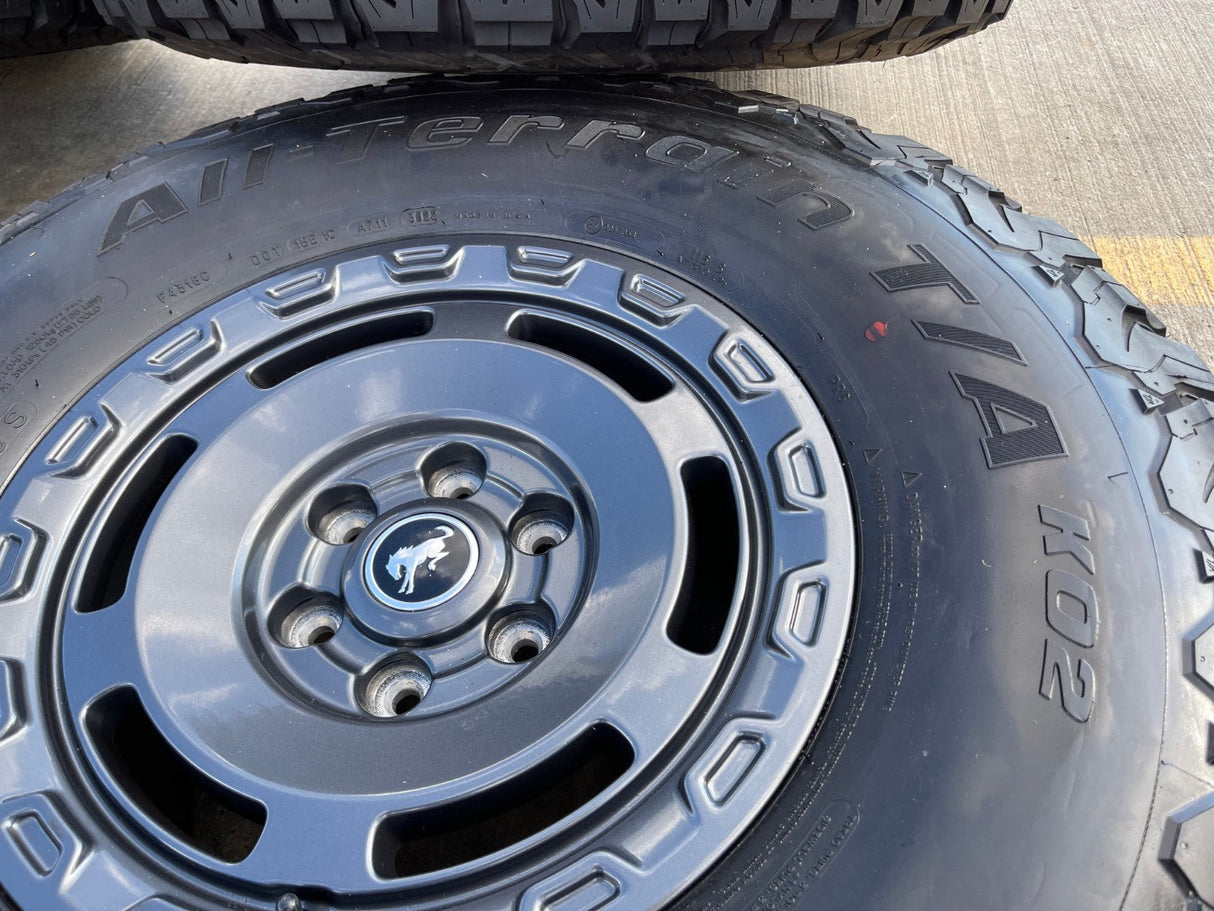 17" Ford Bronco HERITAGE SASQUATCH wheels rims 10464 NEW 37" BFG Texas Truck Tire