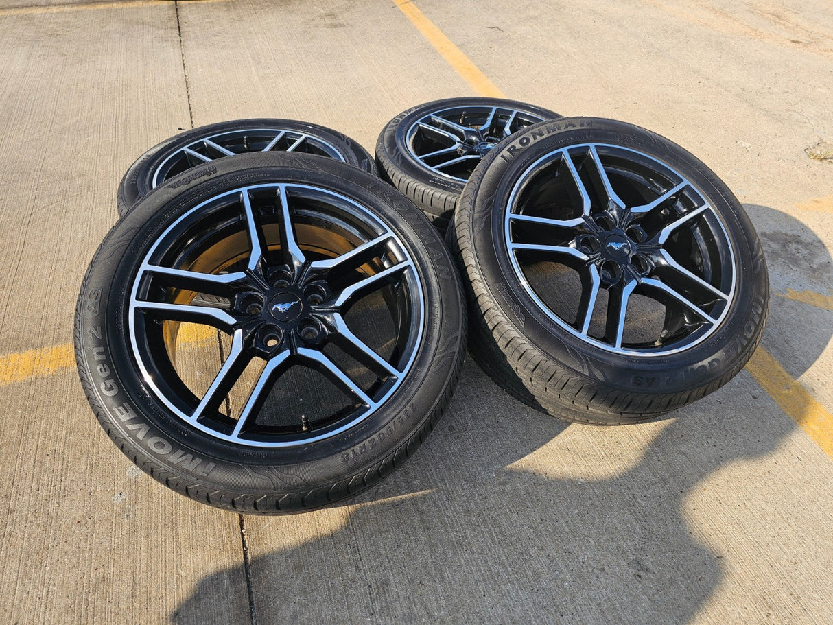 18" Ford Mustang GT OEM BLACK wheels rims 10157 tires 2022 2023 2024 2025 2026 Texas Truck Tire