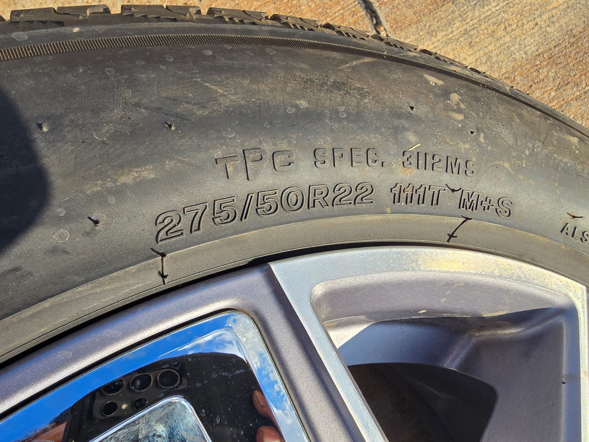 22" GMC Yukon Chevy Tahoe Escalade OEM chrome 95513 wheels rims BRIDGESTONE Texas Truck Tire