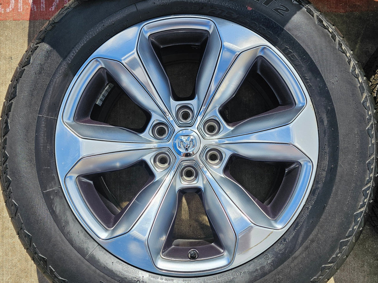 20" Dodge Ram 1500 OEM Laramie wheels rims 2681 tires HANKOOK DYNAPRO A/T2 Texas Truck Tire