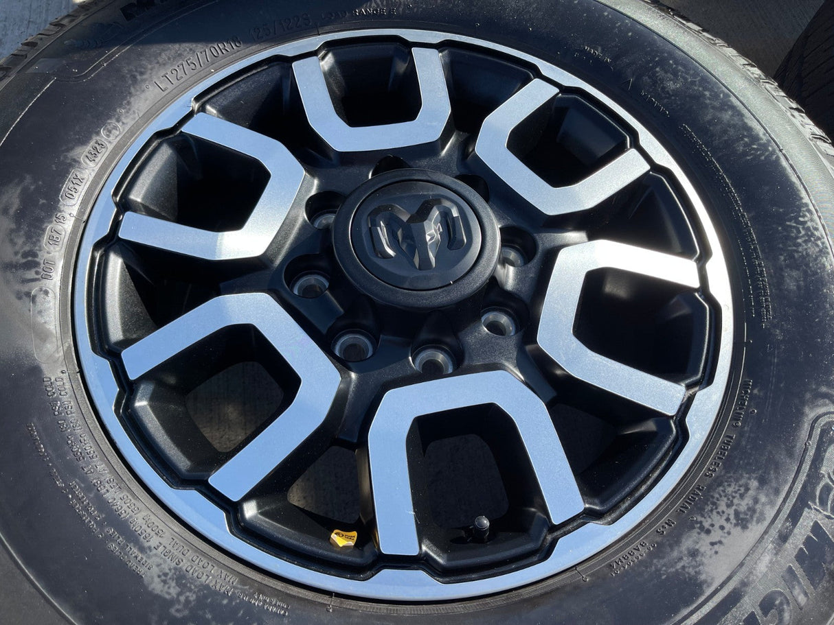 18" Ram 2500 3500 LARAMIE OEM wheels rims 2694 tires MICHELIN DEFENDER LTX M/S2 Texas Truck Tire
