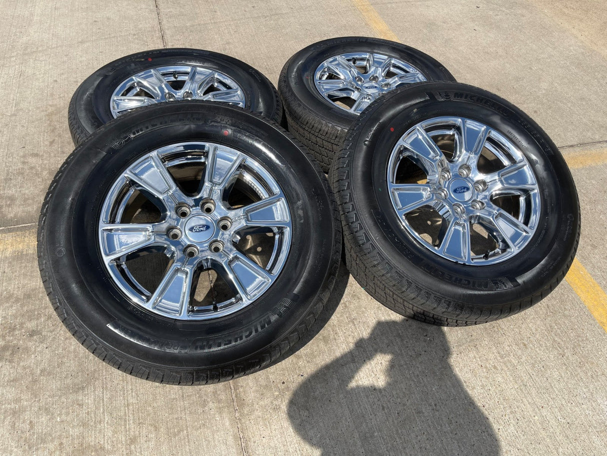 18" Ford F-150 Expedition OEM Lariat CHROME rims wheels 3998 tires NEW MICHELIN Texas Truck Tire