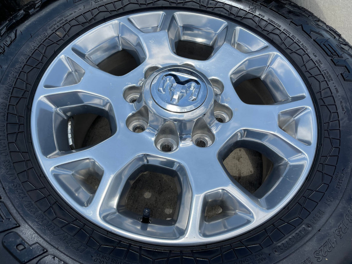 18" Ram 2500 3500 Laramie Power Wagon OEM wheels rims 2693 tires FALKEN A/T4 Texas Truck Tire