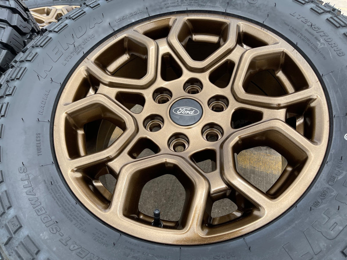 18" Ford F-150 OEM rims wheels 95049 10340 BRONZE Expedition KENDA R/T 33" NEW Texas Truck Tire