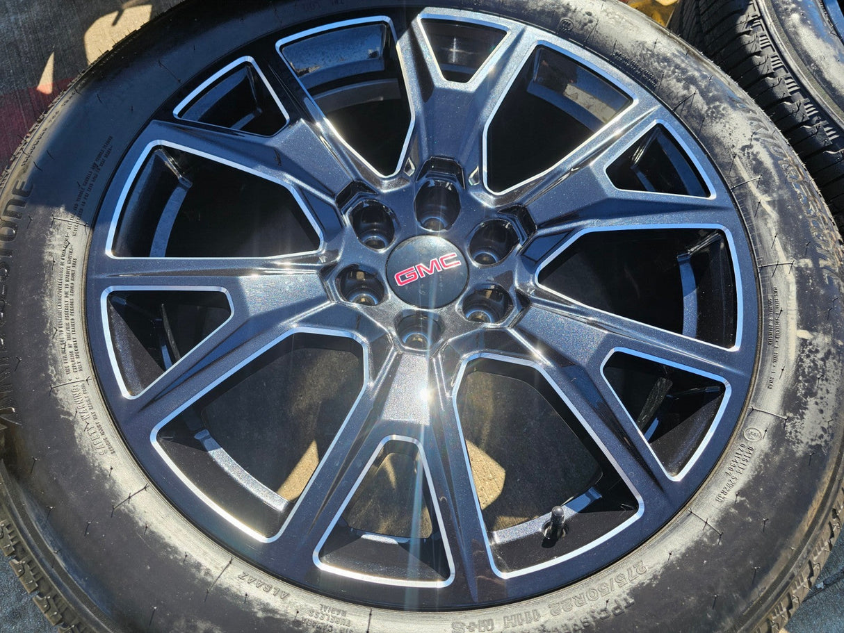 22" GMC Yukon Sierra Chevy Tahoe Escalade OEM 5944 wheels rims 2025 2026 NEW Texas Truck Tire