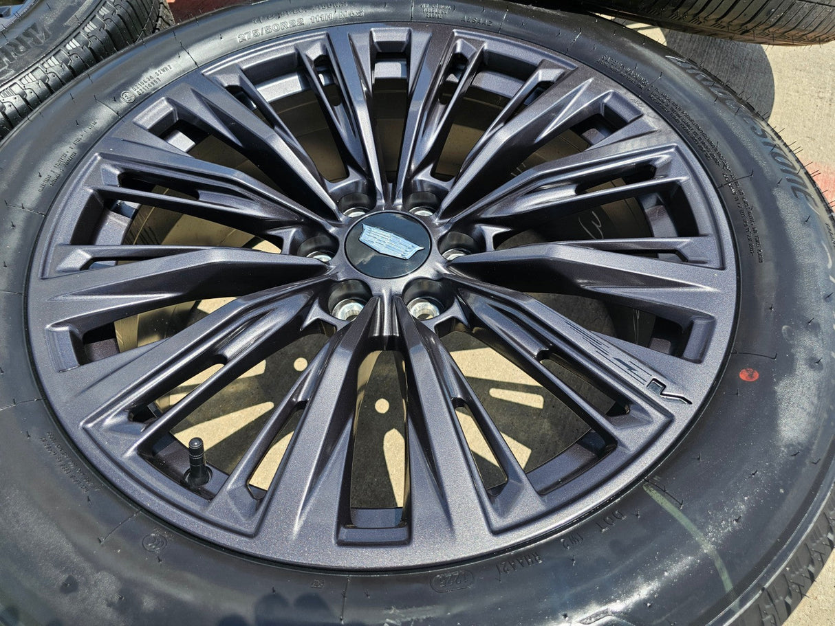 22" Cadillac Escalade V V600 Platinum OEM ORIGINAL rims 2025 2026 NEW Texas Truck Tire