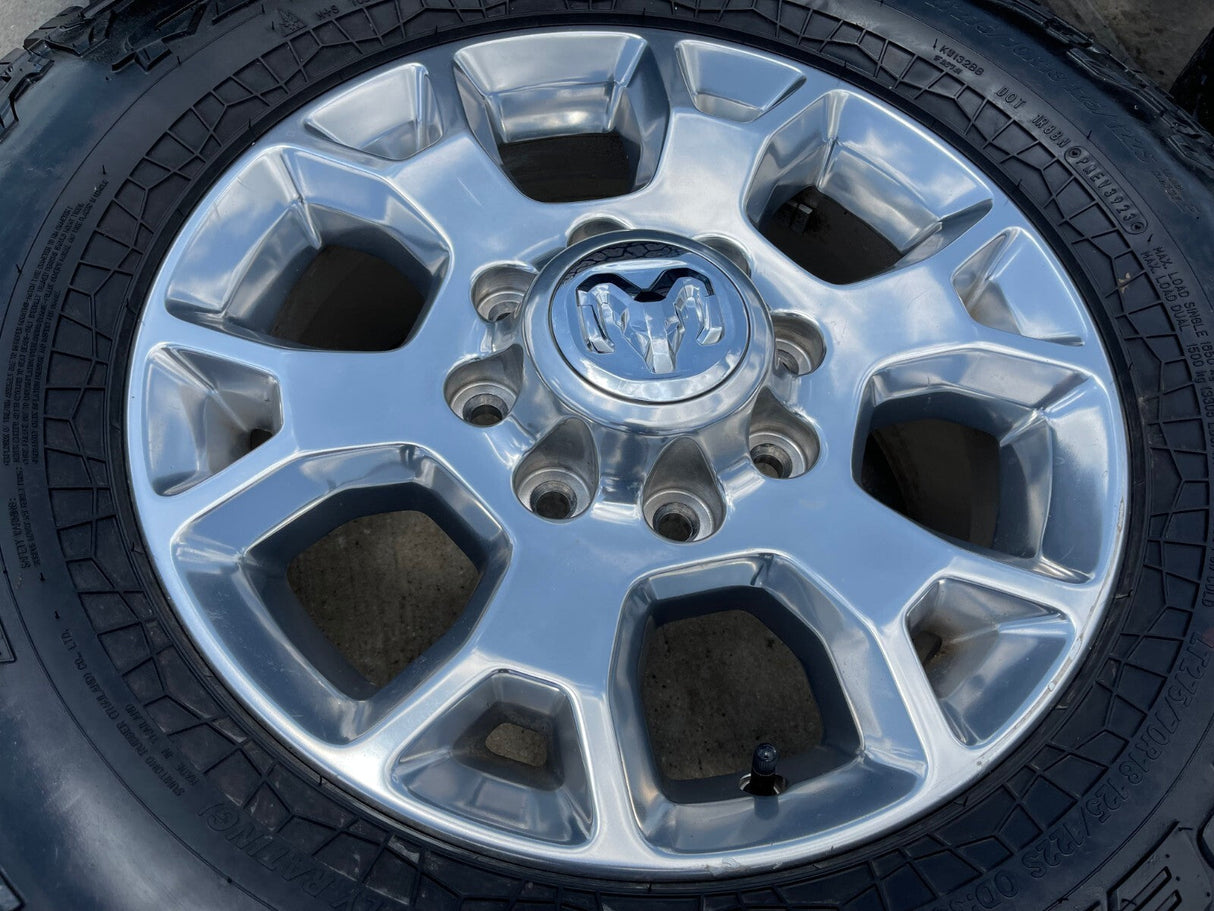 18" Ram 2500 3500 Laramie Power Wagon OEM wheels rims 2693 tires FALKEN A/T4 Texas Truck Tire