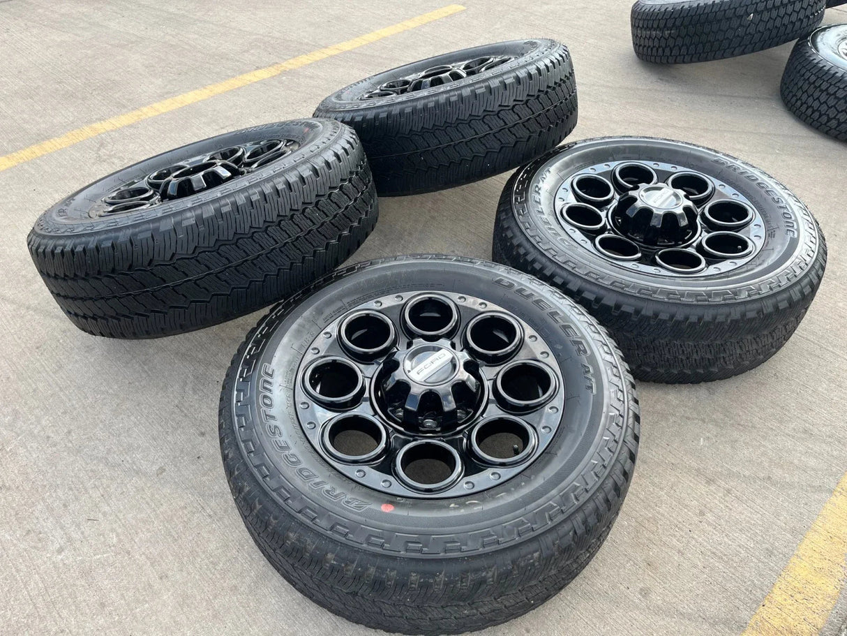 20" Ford F-250 F-350 OEM black TREMOR wheels rims 10484 10299 tires NEW Texas Truck Tire