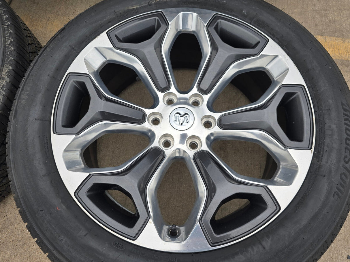 22" Dodge Ram 1500 OEM LIMITED Laramie wheels rims 2685 GRAY 2022 2023 2024 2025 Texas Truck Tire