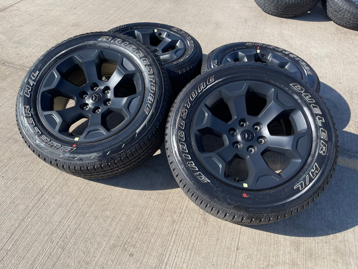 20" Dodge Ram 1500 OEM Laramie Black 2680 wheels rims tires 2024 2025 2026 NEW Texas Truck Tire