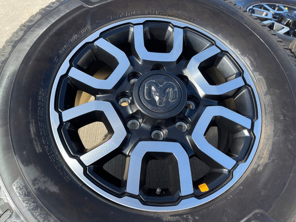 18" Ram 2500 3500 LARAMIE OEM wheels rims 2694 tires MICHELIN DEFENDER LTX M/S2 Texas Truck Tire