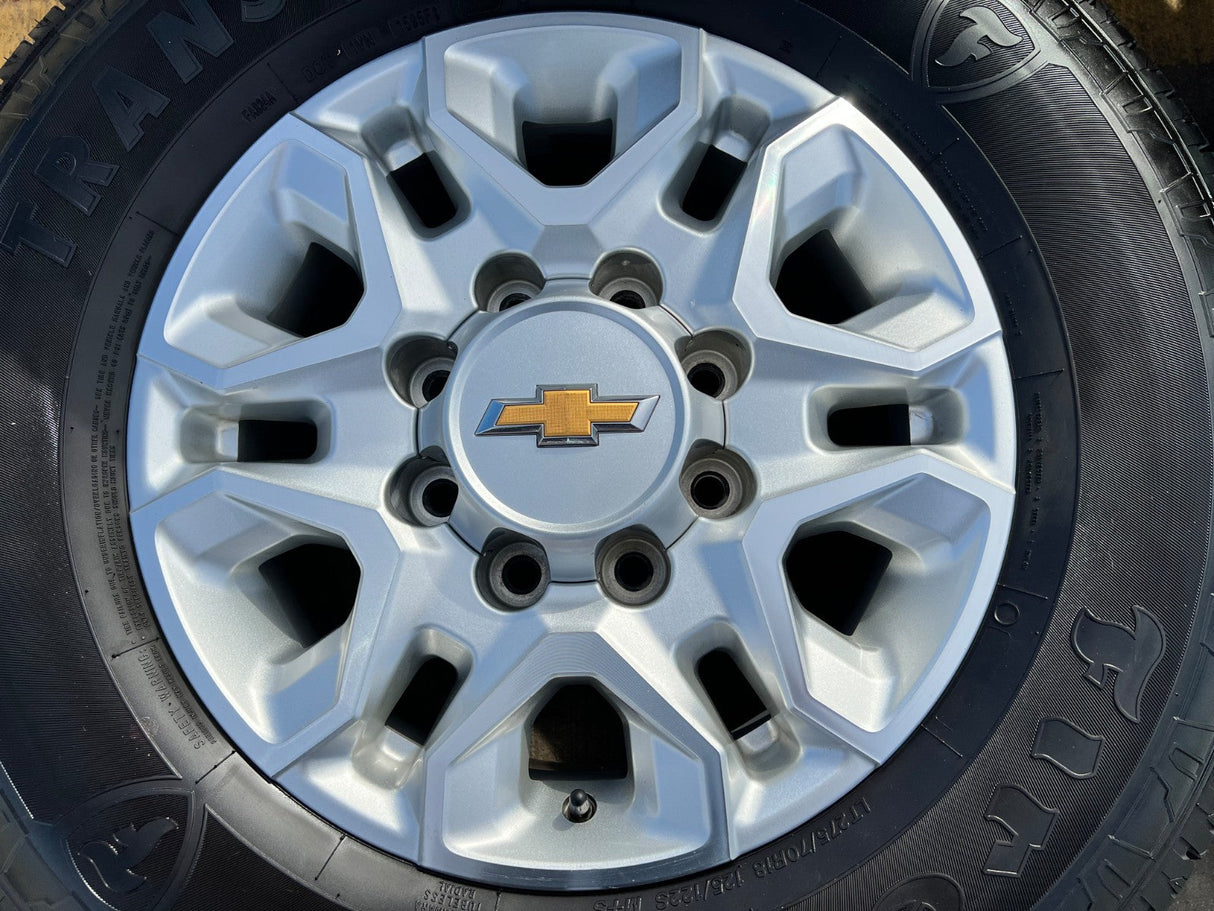 18" Chevy Silverado 2500 3500 OEM 5959 wheels rims FIRESTONE H/T2 Texas Truck Tire