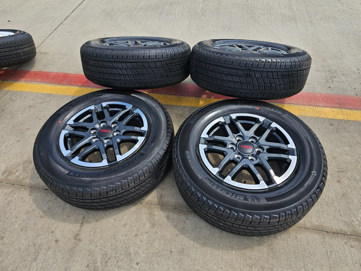 18" Toyota Tacoma TRD OEM black wheels rims tires 2024 2025 NEW Texas Truck Tire