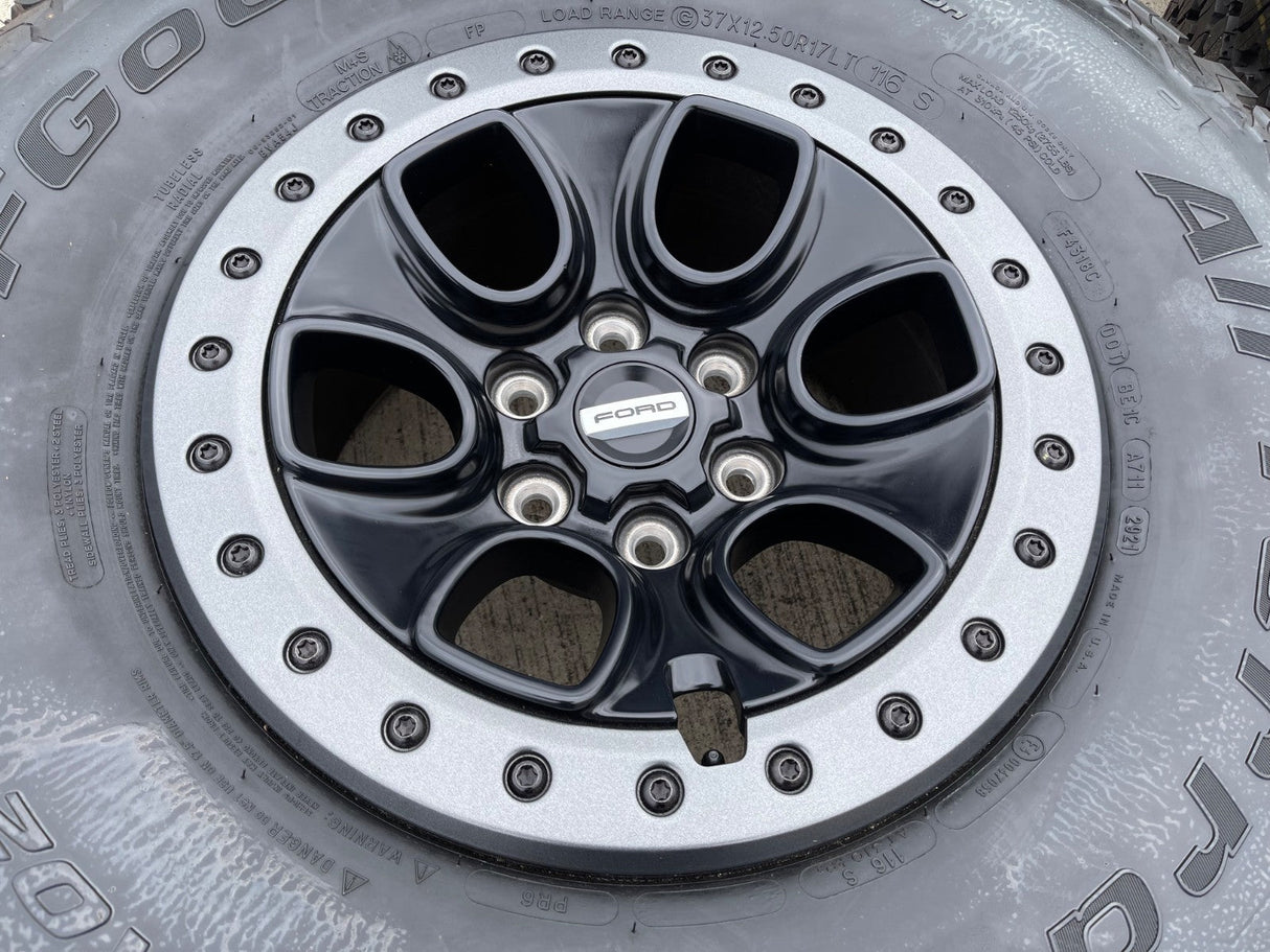 17" Ford F-150 Raptor OEM BEADLOCK rims wheels 10459 95210 BFG KO2 37" tires NEW Texas Truck Tire