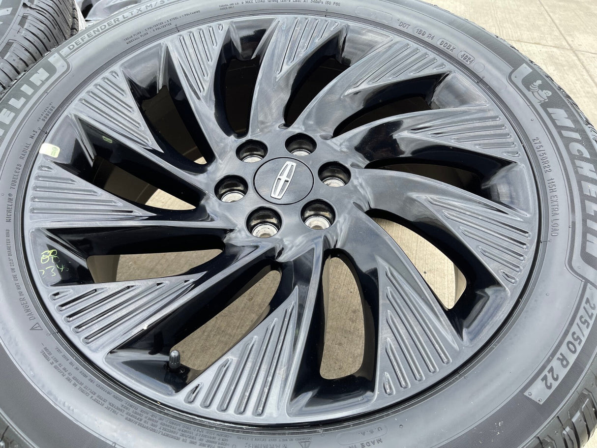 22" Lincoln Navigator OEM 10665 rims wheels BLACK LABEL 2025 2026 MICHELIN NEW Texas Truck Tire