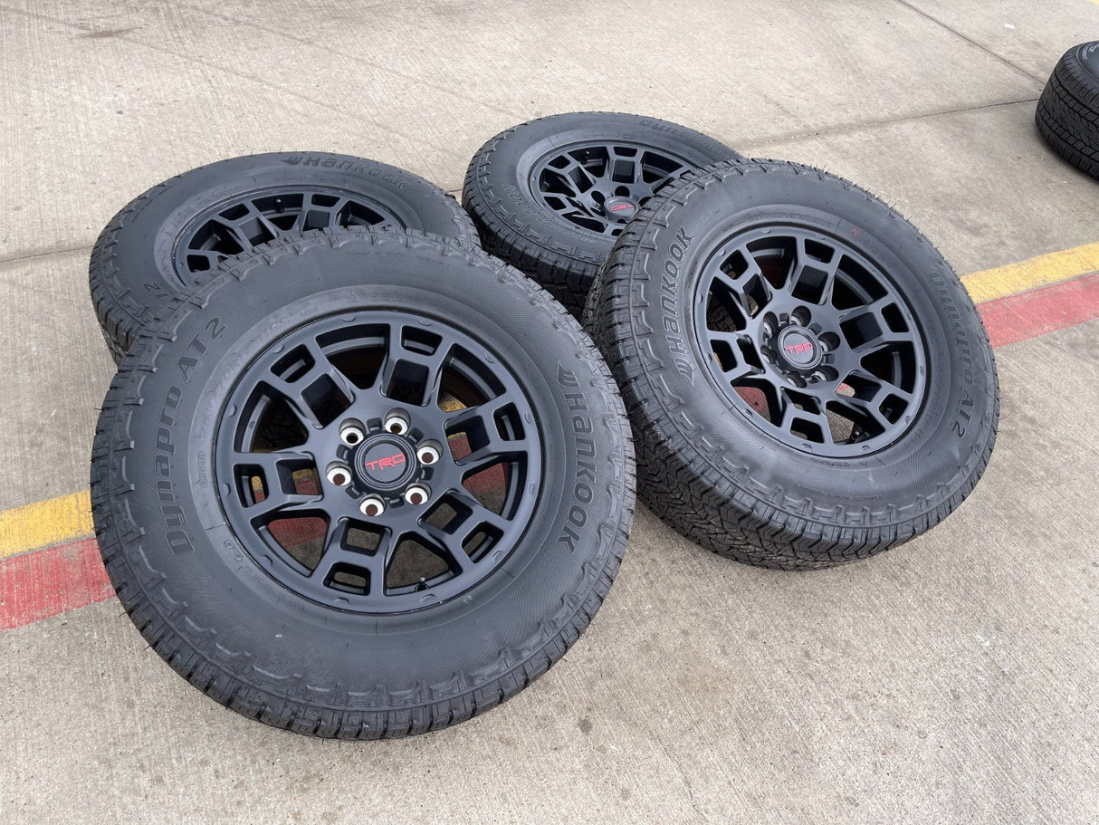 17" Toyota Tacoma 4Runner OEM wheels rims black TRD FJ HANKOOK A/T2 NEW Texas Truck Tire