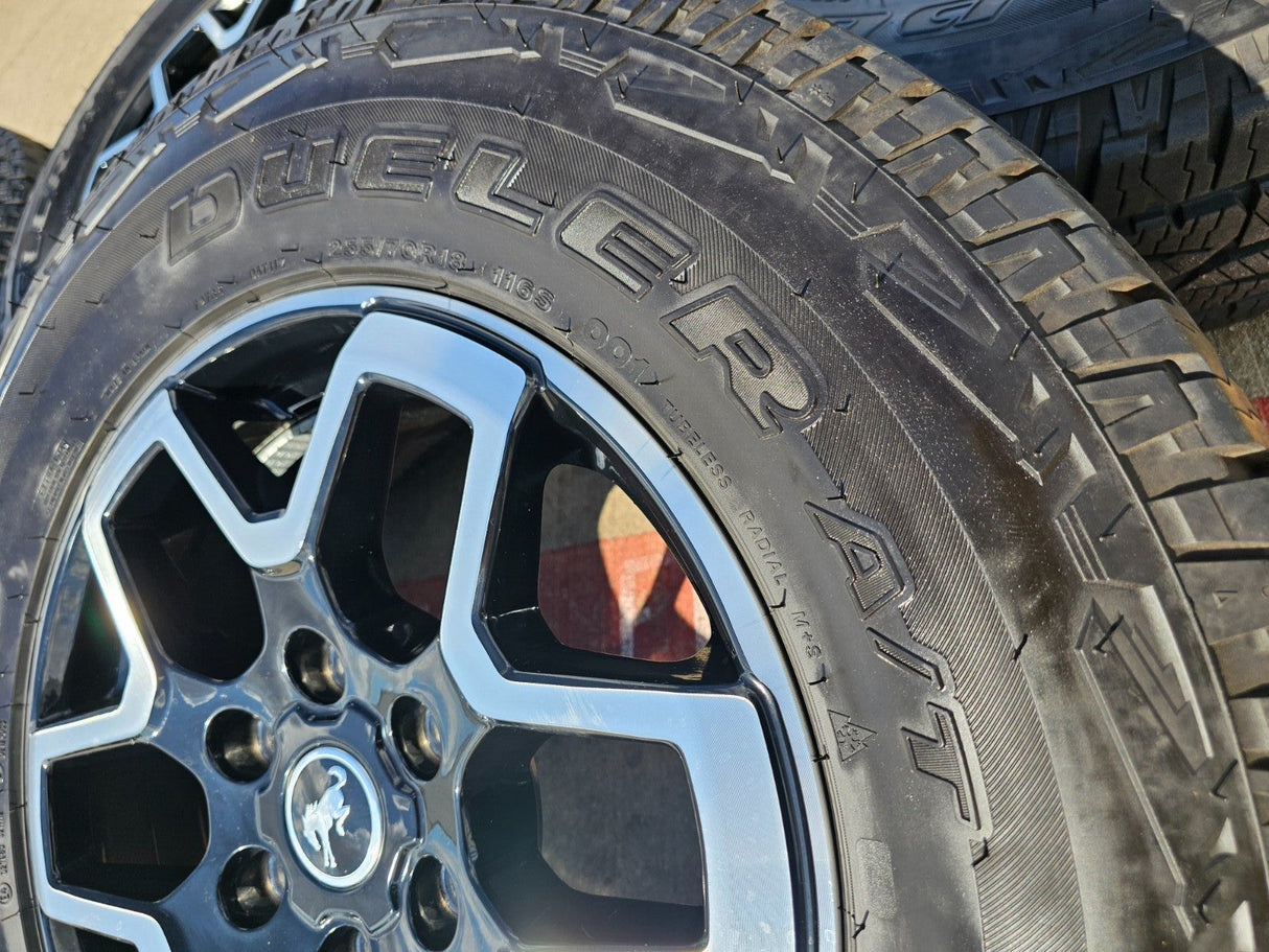 18" Ford Bronco wheels rims black 10389 Ranger tires 2023 2024 2025 2026 NEW A/T Texas Truck Tire